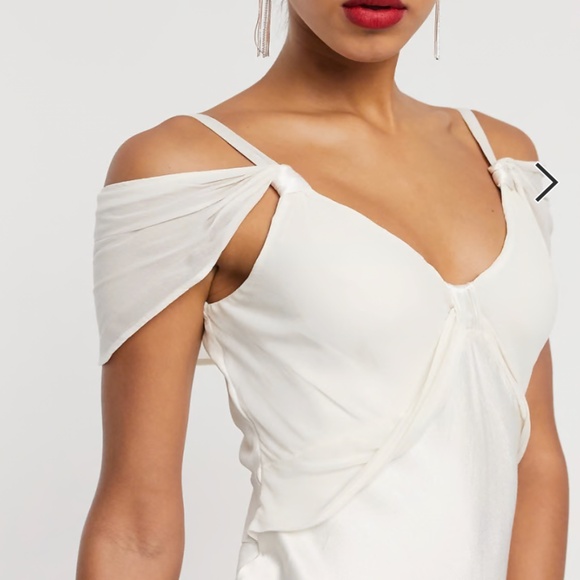Long Vintage Ivory GHOST gown. Garbo Sana size P - Bias Cut, Romantic, Flowing. - Picture 1 of 16